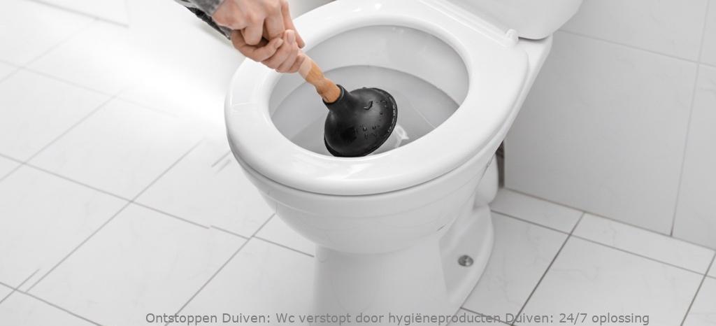 Wc verstopt door hygiëneproducten Duiven: 24/7 oplossing